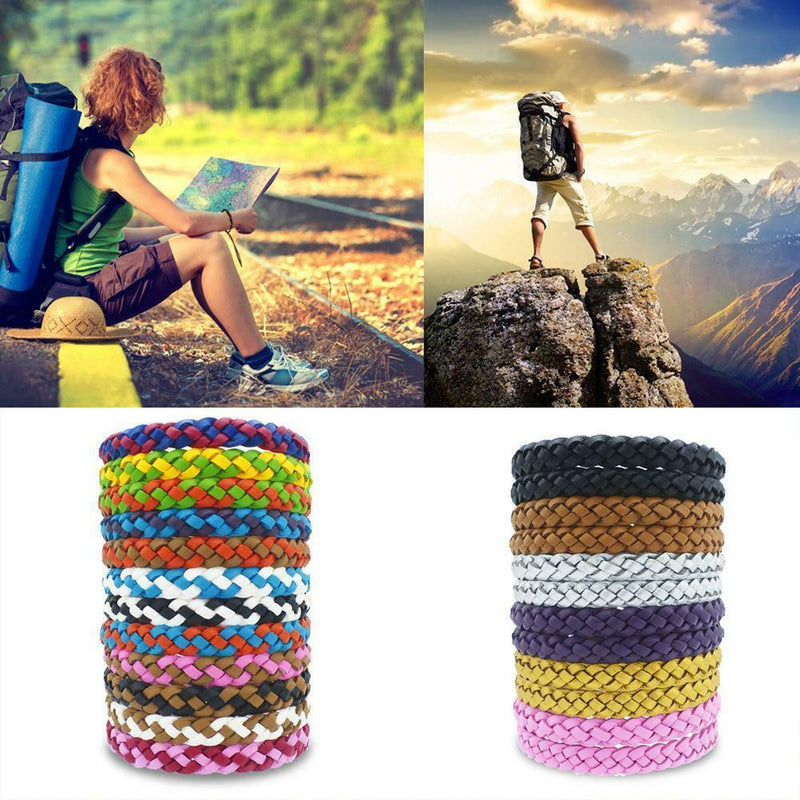 10Pcs Leather Anti Mosquito Pest Insect Repellent Bracelet Wrist Band Pretty