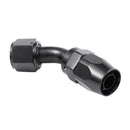 45 Degree Fast Flow Stealth Black Hose Fitting:AN10 14mm