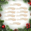 10x Wood Merry Christmas Pattern DIY Craft Scrapbooking Xmas Tree Decorations