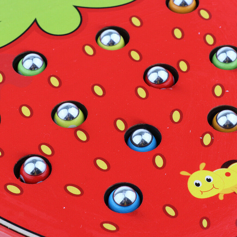 Catch Insect Game Toys Set, 10 Worms, Gift for Kids 3+,Strawberry