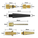 15x Bike Bicycle Tire Ball Air Pump SV AV DV Valve Copper Plastic Adaptor Set