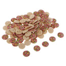100Pcs 15mm Sun Flower Wooden 2-holes Buttons for Art Crafts Scrapbooking