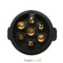 12V 7-Way Round Plastic RV Trailer Plug Connector Plug (Black)