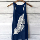 Summer Women'S Feather Print Fashion Ladies Long Vest Casual Plus Tank Top  N3R3