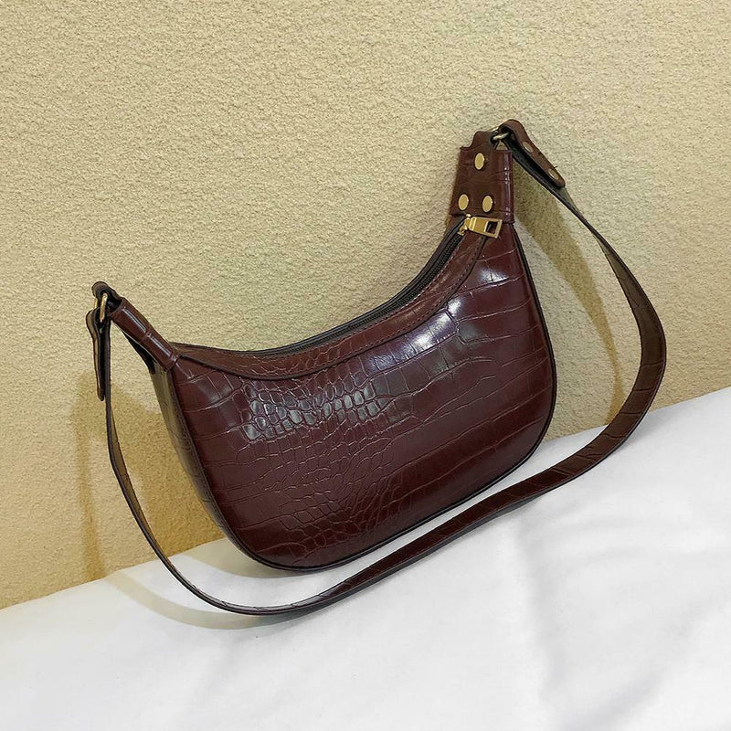 Women Retro Shoulder Bag Leather Money Purse Messenger Handbag (Dark Brown)