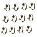 12pcs Bronze Convertable Half Ball Clip on Earring Findings jewelry Making