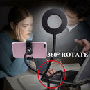 360 Degree Long Arm Flexible Stand w/Dimmable LED Light for Live Stream A