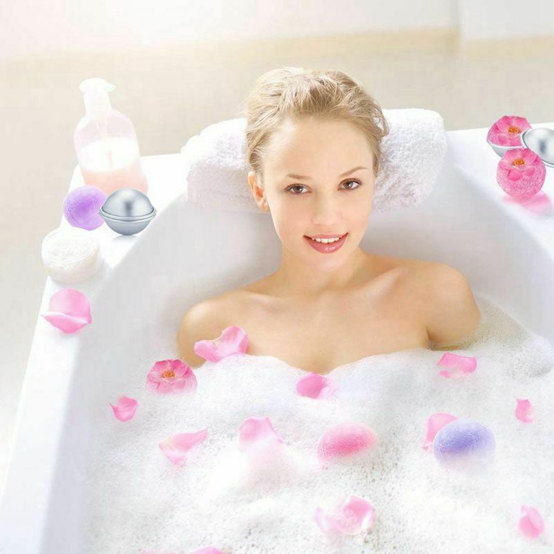 24 Pieces 3 Sizes DIY Metal Bath Bomb Mold 12 Set for Crafting Your Own Fiz Y9K2