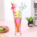 4pcs Drinking Straws Cartoon Flamingo PVC Juice Straws Hawaii Party Table Dec Gw