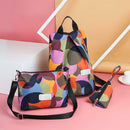 3pcs/set Women Geometric Print School Bags Girls Travel Shoulder Backpacks A
