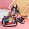 3pcs/set Women Geometric Print School Bags Girls Travel Shoulder Backpacks A