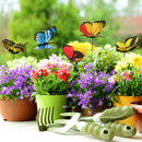 40X Butterfly Stakes Outdoor Yard Planter Flower Pot Garden Decor Yard Art HOT