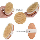 2pcs Skin Body Soft Natural Bristle Bath Brush SPA Shower Exfoliating Tool
