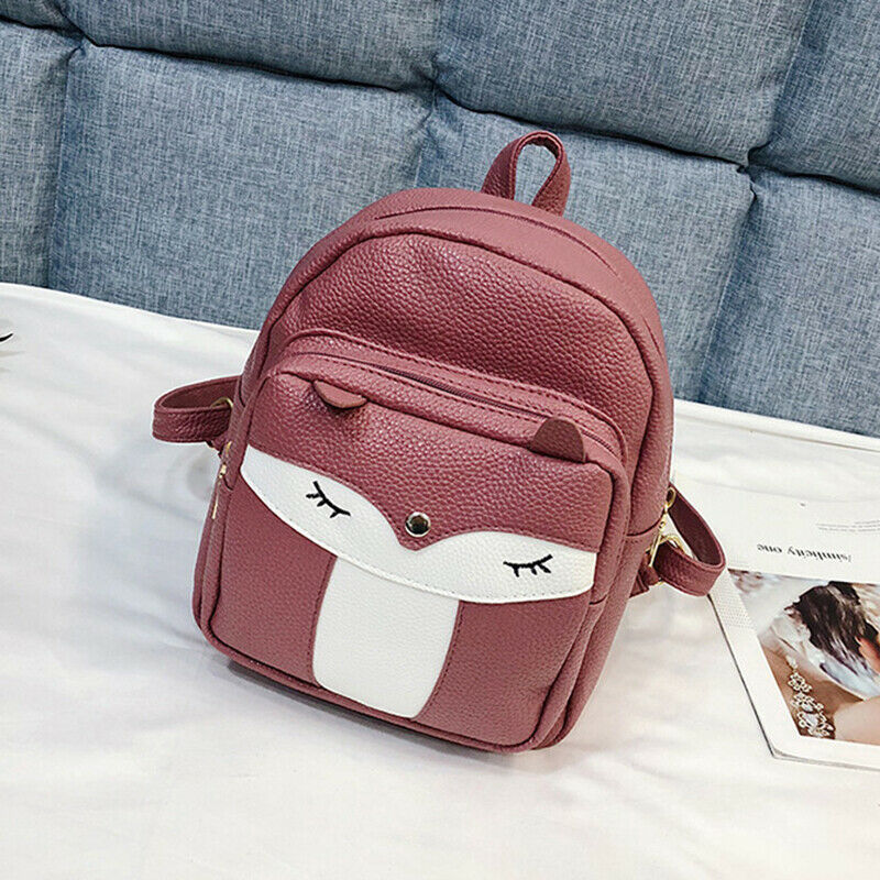 Cute Mini Leather Fox Fashion Backpack Small Daypacks Purse for Girls(purpl B6X1