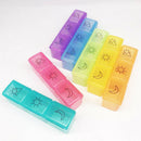 Portable 7 Day Pill Organizer Medicine Fish Oil Case with PU Leather Bag