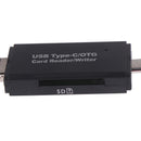 High-speed USB2.0 Type C/micro USB/USB 3 In 1 OTG Card Reader For OTG BX FT