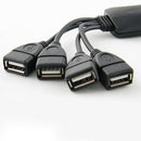 4 Port High-Speed Flexible USB 2.0 Hub Splitter Cable Adapter PC Laptop Notebook