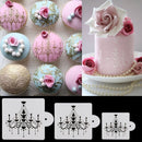 3x Chandelier Lace Wedding Cake Cookie Fondant Baking Stencil Decorating Tool Gw