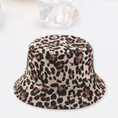 Summer Travel Women Men Fisherman Sun Hat Leopard Printed Outdoor Casual Caps