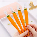 Cute Flat Head Carrot Gel Ink Pen Signature Escolar Office School Papelaria N0P2