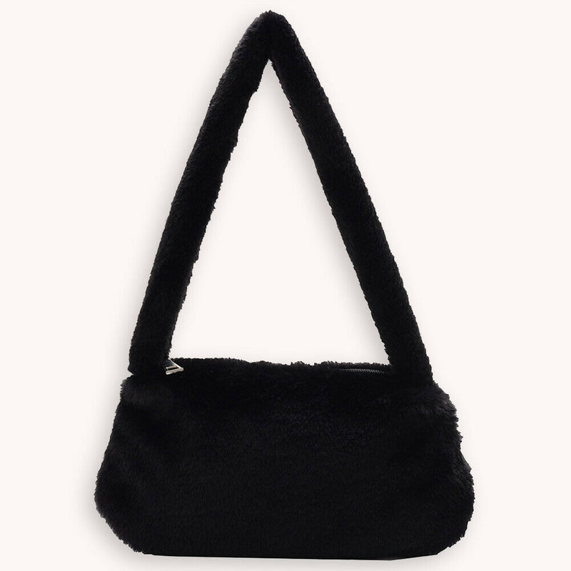 Animal Pattern Underarm Bag Women Mini Plush Shoulder Handbags Purse (2)