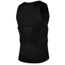 Men's Rib Protector Padded Vest Compression Shirt Training Vest with 3-Pad