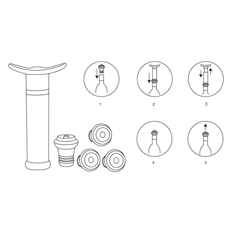 1 Pump 4 Caps Wine Saver Vacuum Wine Bottle Stopper Sealing Preserver Drinks â„–[