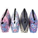 4 Pieces Makeup Bag Waterproof Toiletry Pouch Cosmetic Bag with Mandala Flo