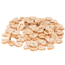 100pcs Heart Shaped Wooden Buttons Natural Sewing Buttons Craft Clothes Decor BX