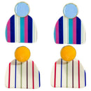 Rainbow Design Colorful Enamel Geometric Half Round Drop Earrings for Women P4J1