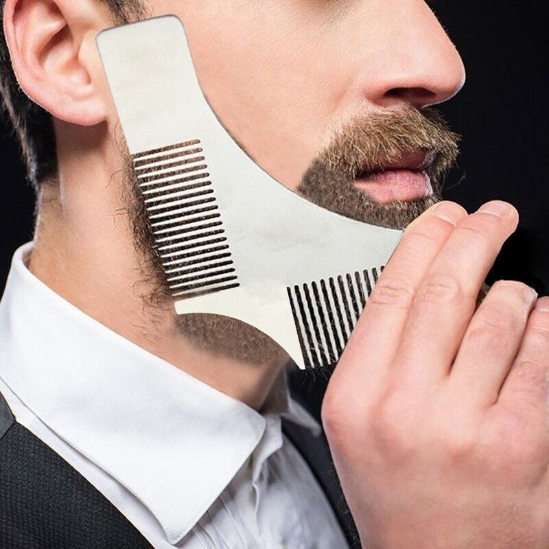 Stainless Steel Beard Styling Shaping Template Comb Facial Hair Tool M8E7