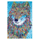 Special Shaped Diamond Painting Wolf Flower Diy 5D Partial Drill Cross Stit G1T6