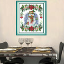 DIY Stamped Cross Stitch Kit New Year Snowman Pattern Xmas Gift 11CT 27x37cm