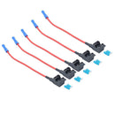 5 Pack Mini Size Car Add-a-circuit Fuse Tap Adapter with 15A Micro Fuse