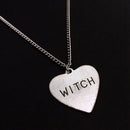 Love Heart Pendant Witch Letter Halloween Necklace Women Party Jewelry Gift