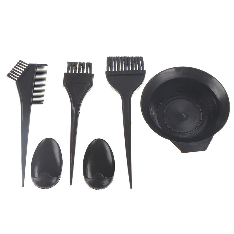 6x Plastic Dye Hair Color Dye Bowl Comb Brushes Tool Kit Set Tint Coloring  Kw