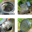 Outdoor Camping Stainless Steel Kettle 1.1L Portable Camping Coffee Pot Wal L6K7