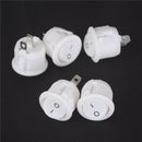 5X Mini Round White 2 Pin Terminal SPST ON-OFF Rocker Switch Snap-in 20mm"12V SE