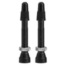 1 Pair MTB Road Bike Aluminum Alloy Tubeless Presta Valve Stems (Black)