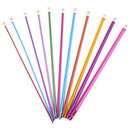 11pcs 10.6" Aluminum TUNISIAN AFGHAN Crochet Hook Knit Needles 2-8mm New