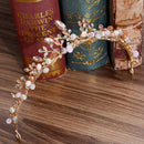Baroque Rhinestone Pink Crystal Beads Bride Crown Tiara Wedding Bridal Diad