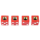 4pcs Dice Car Truck Bike Tire Air Valve Stem Caps Covers Wheel Rims (Red)