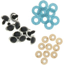 10pcs 24mm Light Blue Shinning Plastic Safety Eyes for Teddy Bear Soft Animal