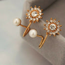 2 Pairs Of Snowflakes Zircon Earrings Fashion Earrings Elegant Simple Femal