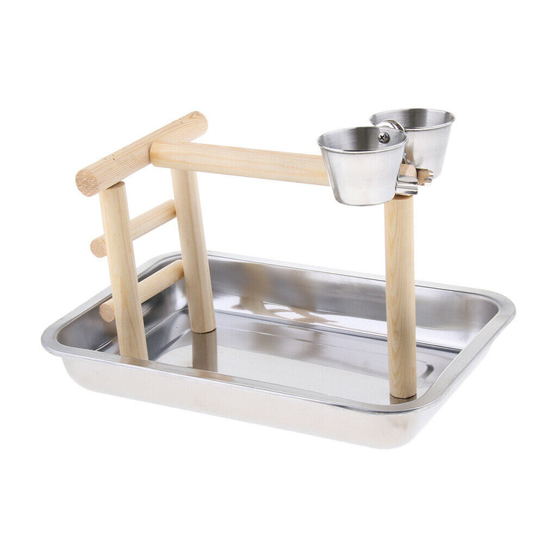Parrot Playstand Bird Stand Gym with Feeder Cups For Small to Large Birds
