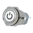 25mm 12V White Stainless Aluminum Switch Latching PushButton Waterproof