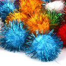 3.5cm Glitzy Tinsel Sprayed Pompoms Balls Cat Toys B