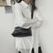 Women Solid Color Crossbody Shoulder Bag PU Chain Lady Travel Messenger Satchel