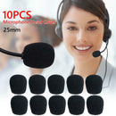 10pcs 25mm Soft Elastic Sponge Microphone Head Cover for Headset Foam Sleeve Mic