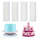 4Pcs/set  Cake Decorating Comb Icing Smoother Scraper Pastry Design Baking SEAU